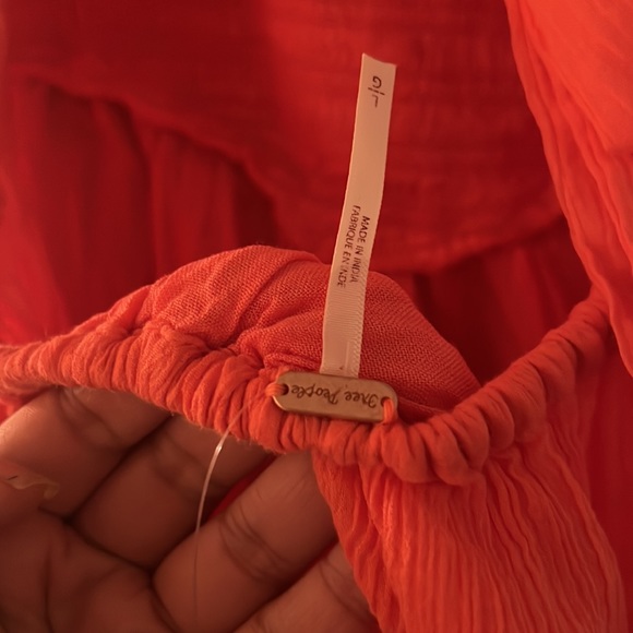 NWT never worn, watermelon free people dress with lace up back - Picture 6 of 7